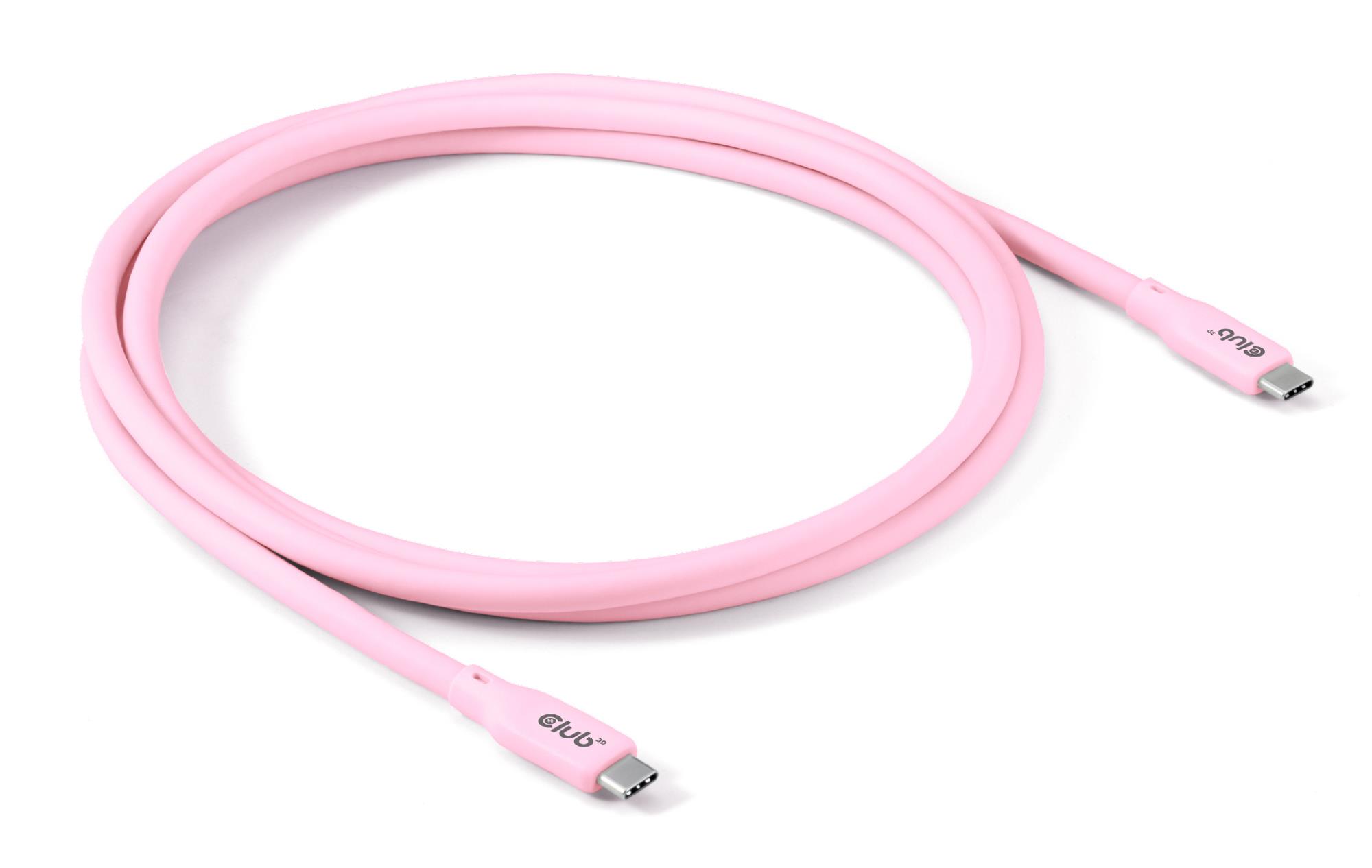 CABLE USB-C TO USB-C 2M/M/M PINK CAC-3002 CLUB3D