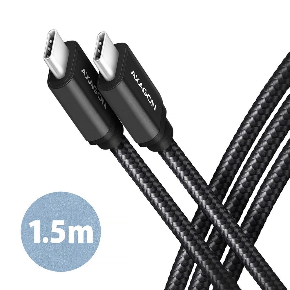AXAGON - Data and charging USB 3.2 Gen 1 cable, 1.5 m - BUCM3-CM15AB - USB Type C - USB Type C