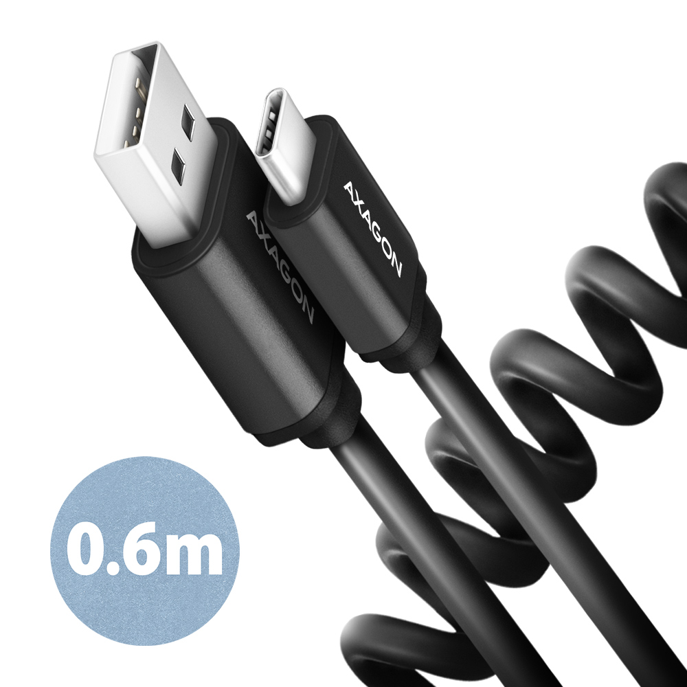 AXAGON - Data and charging USB 2.0 cable, 0.6 m - BUCM-AM10TB - USB-A to USB-C