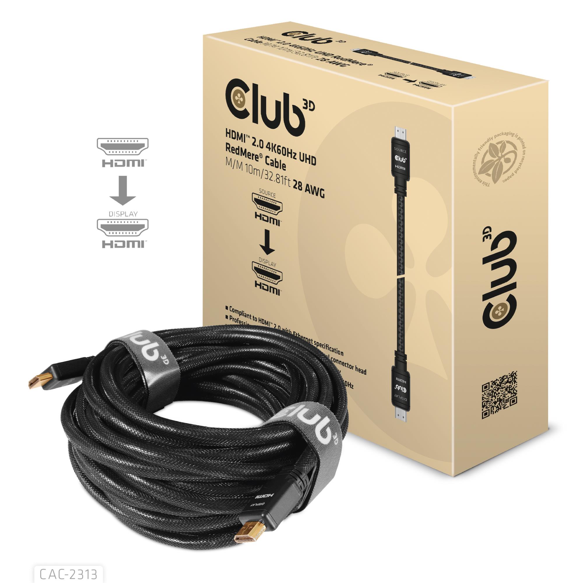CABLE HDMI TO HDMI 10M/M/M CAC-2313 CLUB3D