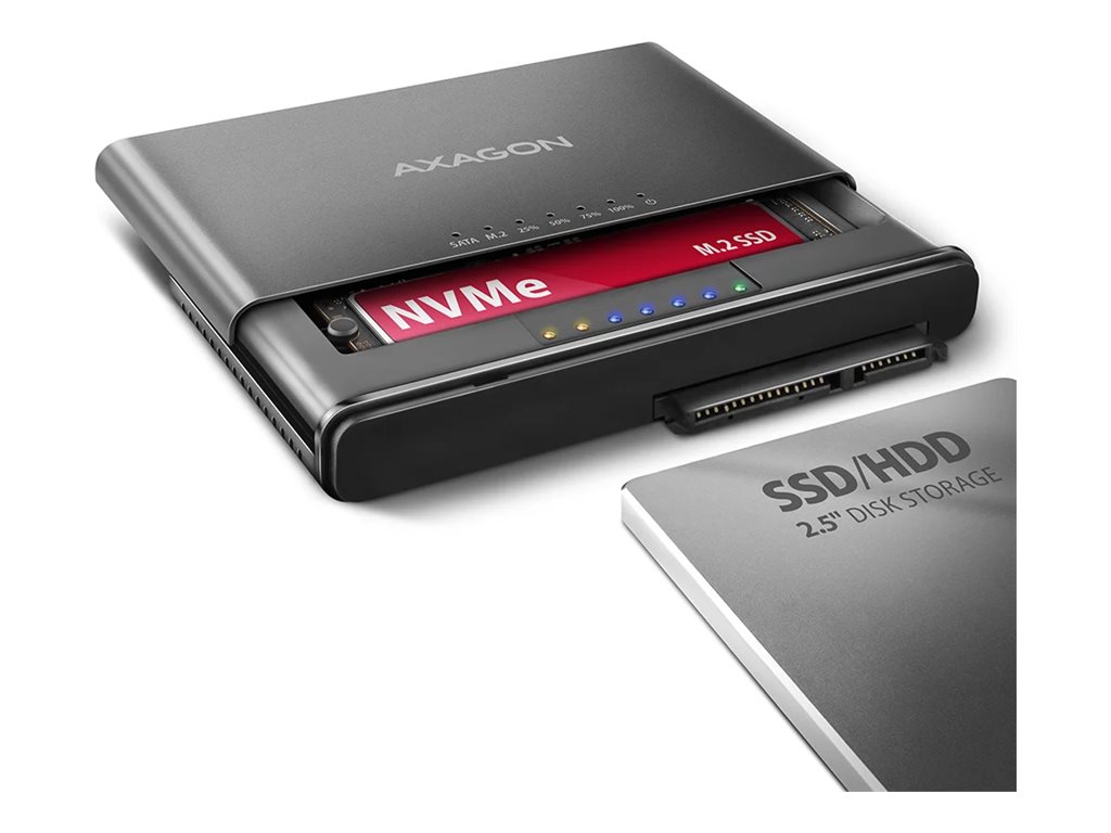 AXAGON - USB-C 10Gbps M.2 NVMe + SATA SSD/HDD adapter - ADSA-CC