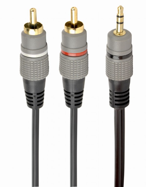 Cablexpert 3.5 mm stereo plug to 2xRCA plugs, gold-plated connectors, 1.5 - CCA-352-1.5M