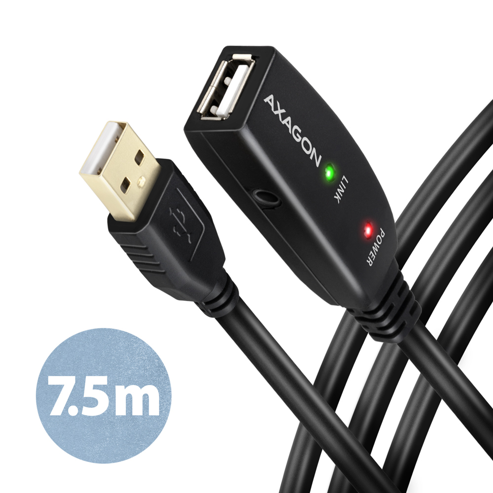 AXAGON - Active extension cable, 7.5 m - ADR-207 - USB Type-A to USB Type-A