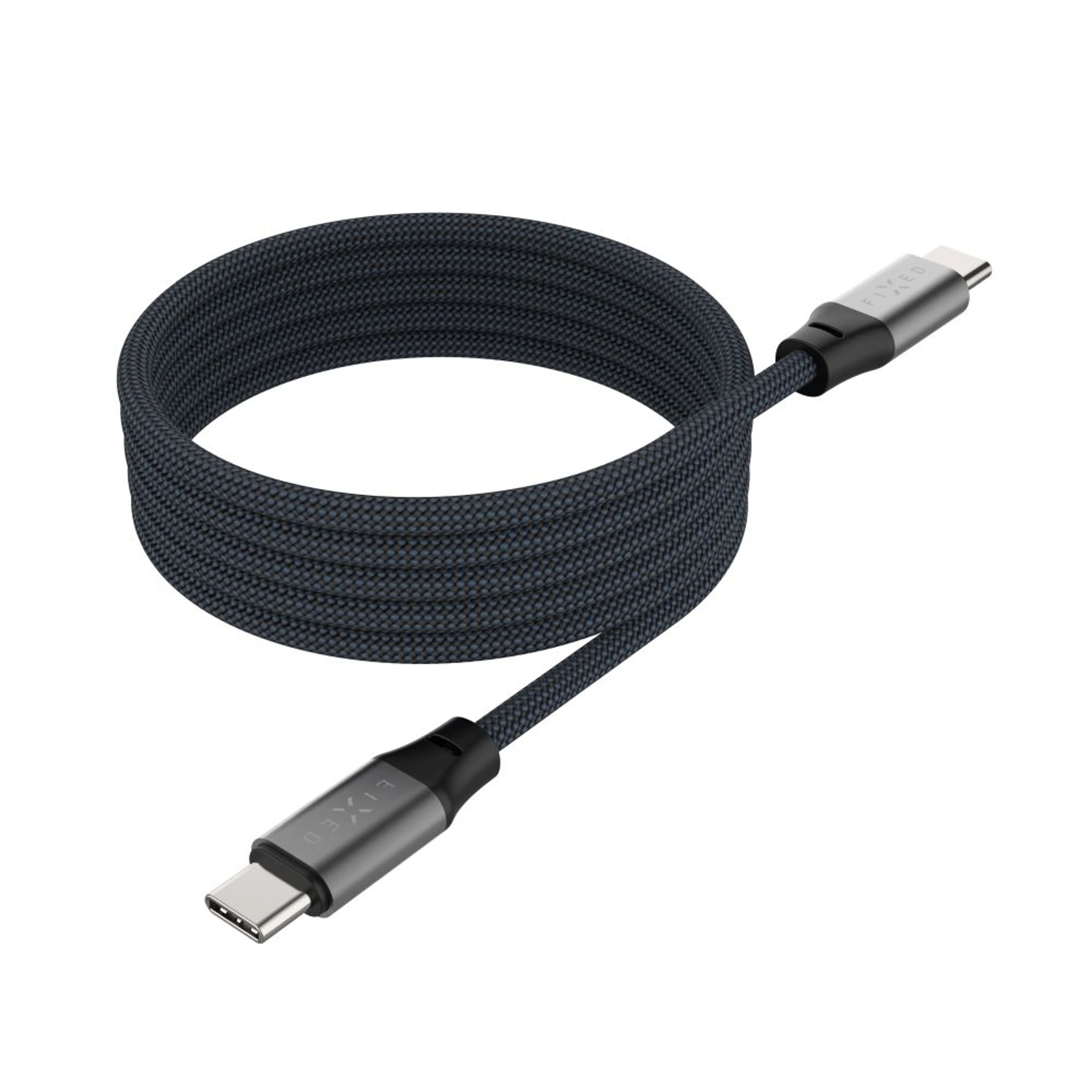 Fixed - Magnetic Braided Cable USB-C/USB-C, USB 2.0, Gray - FIXDBM-CC12-GR