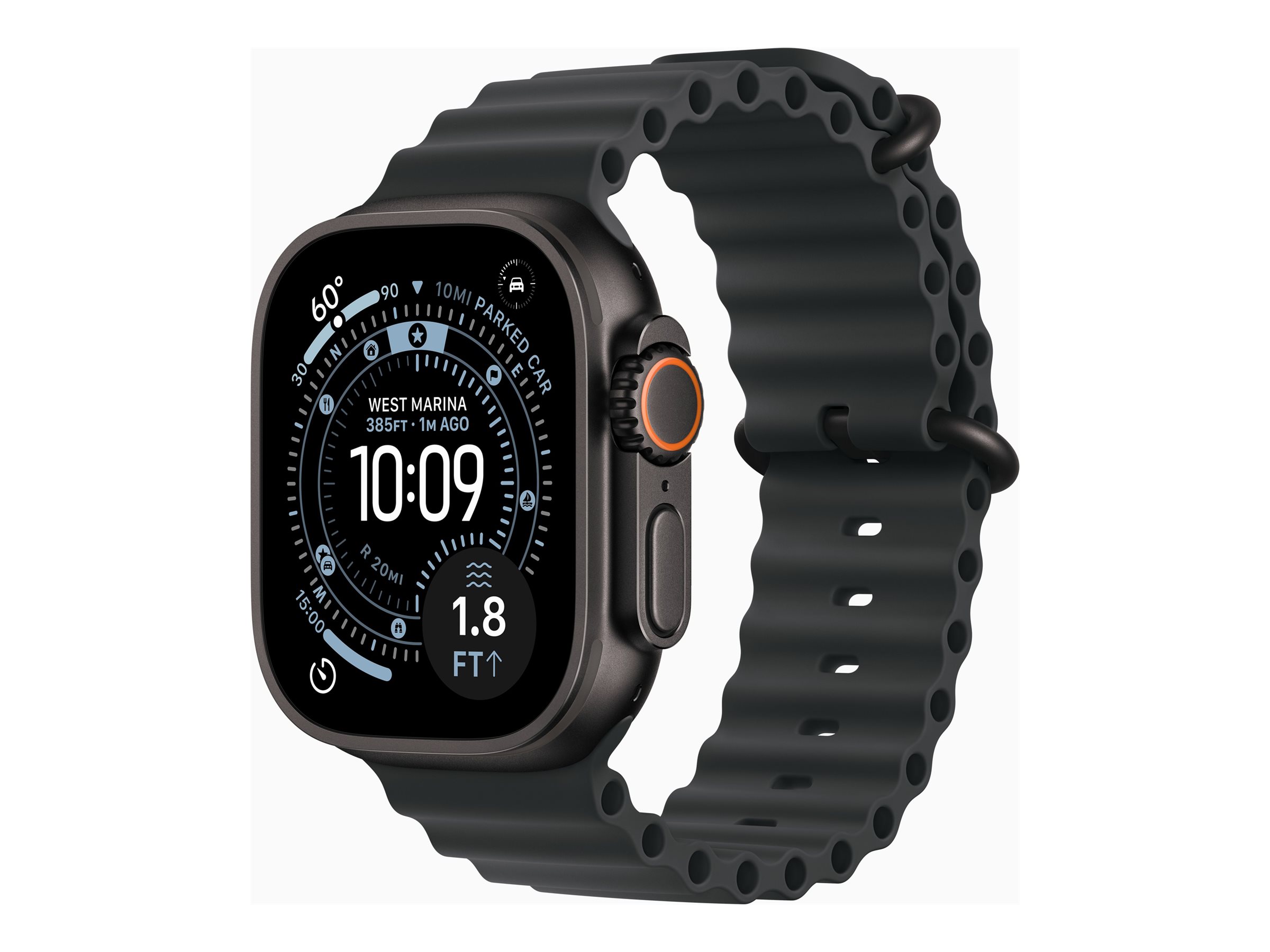 Apple - Watch Ultra 3 - Smart watch - GPS (satellite) - LTPO OLED Always-On Retina display - Black Titanium