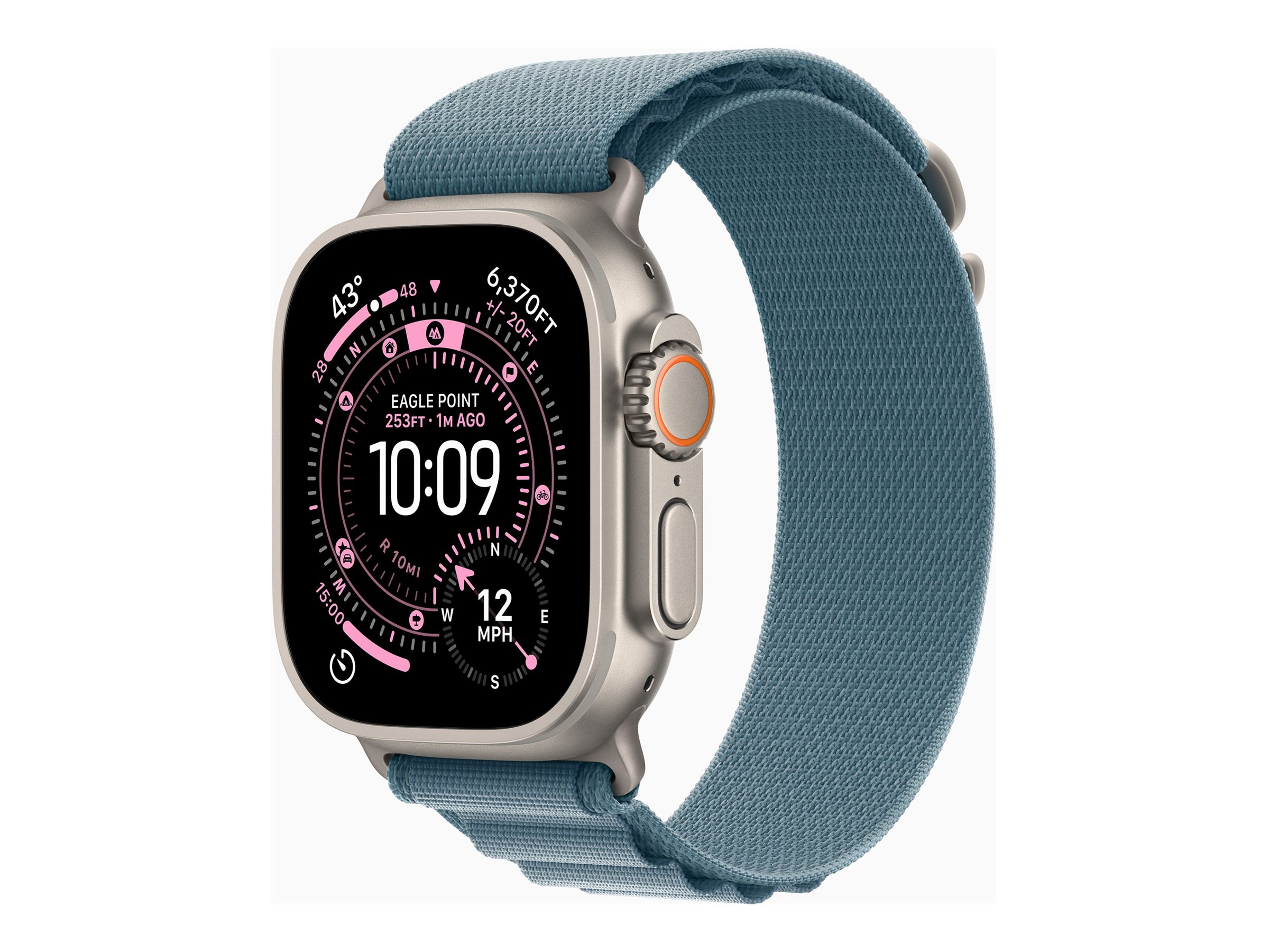 Apple Watch Ultra 3 GPS + Cellular 49mm Natural Titanium Case with Light Blue Alpine Loop - Medium - Apple