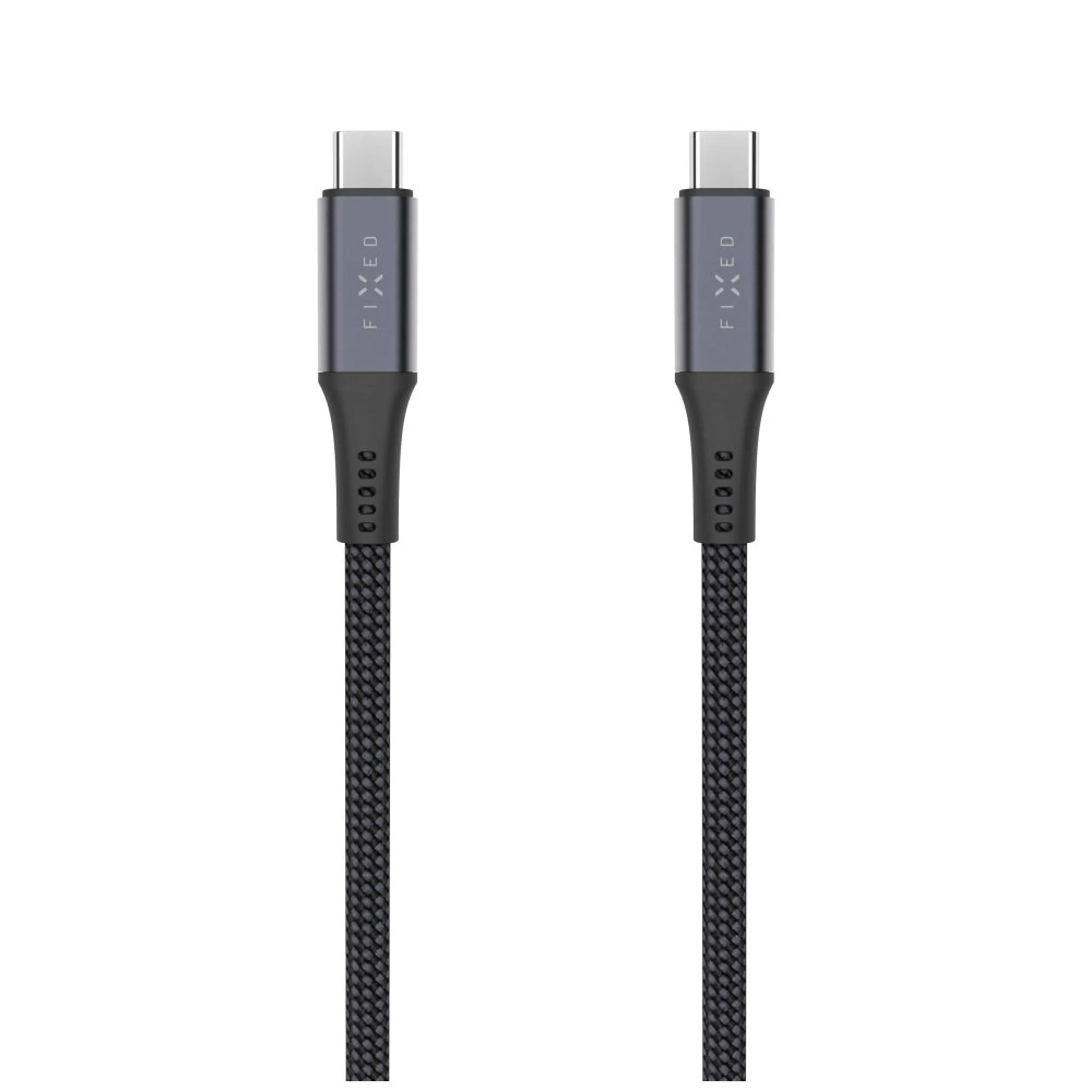 Fixed Braided Cable USB-C/USB-C, 2m, USB4 gen2 20Gbps, 4K 60Hz, 240W - FIXDBP-CC2-GR