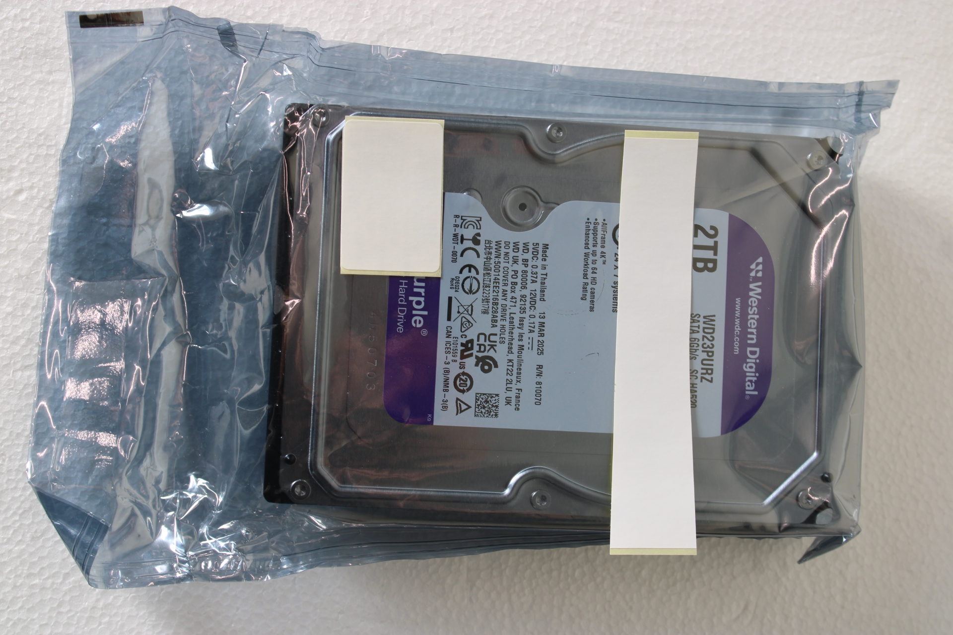 SALE OUT. Western Digital Hard Drive - Purple WD23PURZ - 2000 GB - REFURBISHED