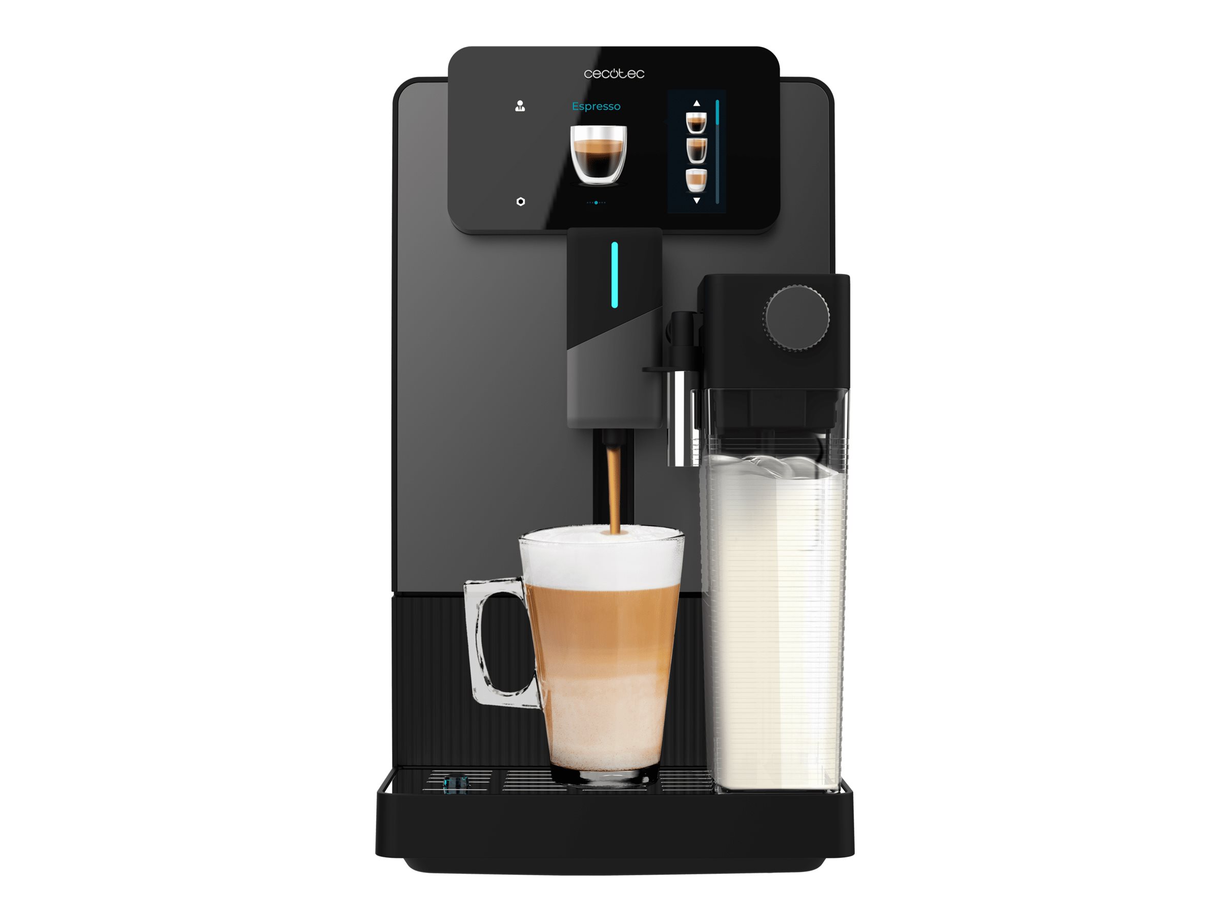 Cecotec Coffee machine - Cremmaet Latte Touch - Pump pressure 19 bar - Built-in milk frother - Super-automatic - Black - 1500 W