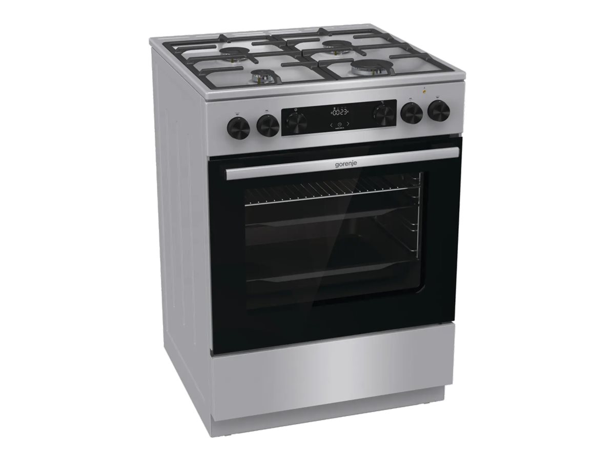 Gorenje GK6C4XF - Cooker - Hob type Gas - Oven type Electric - Stainless steel - Width 60 cm - Depth 60 cm - Grilling - Energy efficiency class A - 71 L