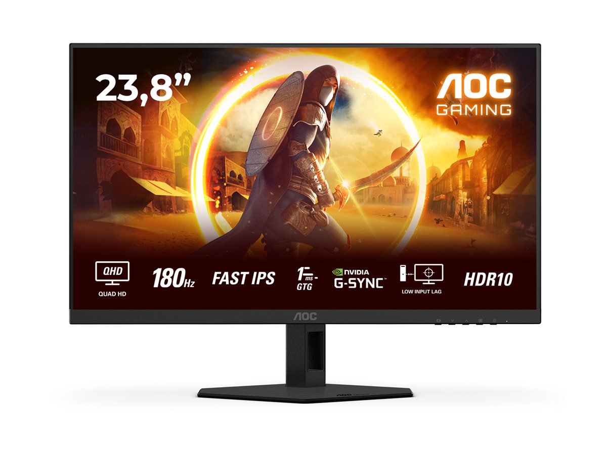 AOC - AGON Q24G4RE - 24 " - Fast IPS - QHD - 16:9 - 180 Hz - 1 ms - 2560 x 1440 pixels - 300 cd/m² - HDMI ports quantity 1 - Black