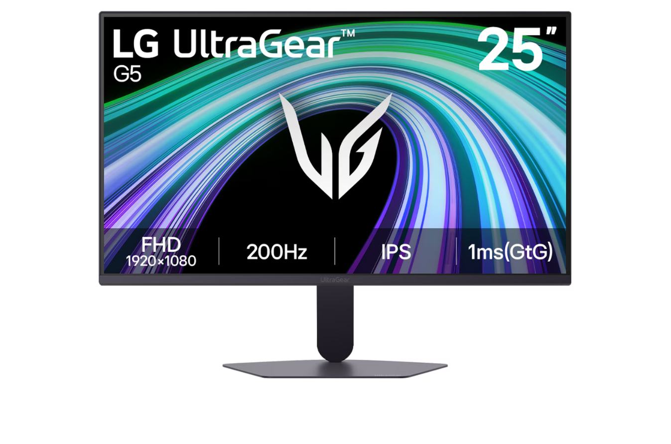 LG - 25G523B-B UltraGear - 25 " - IPS - FHD - 16:9 - 200 Hz - 1 ms - 1920 x 1080 pixels - 300 cd/m² - HDMI ports quantity 2