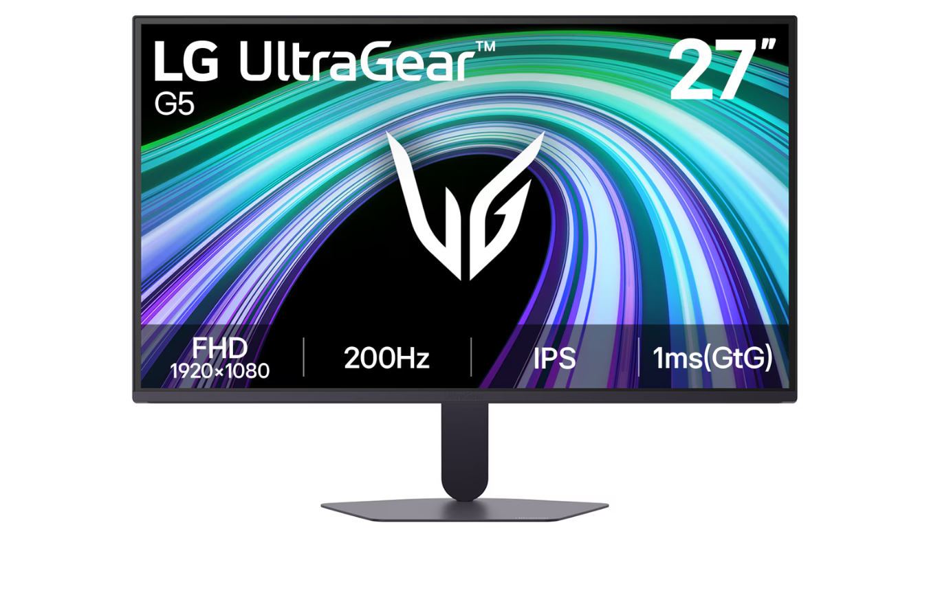 LG - 27G523B-B UltraGear G5 - 27 " - IPS - FHD - 16:9 - 200 Hz - 1 ms - 27 pixels - 300 cd/m² - HDMI ports quantity 2