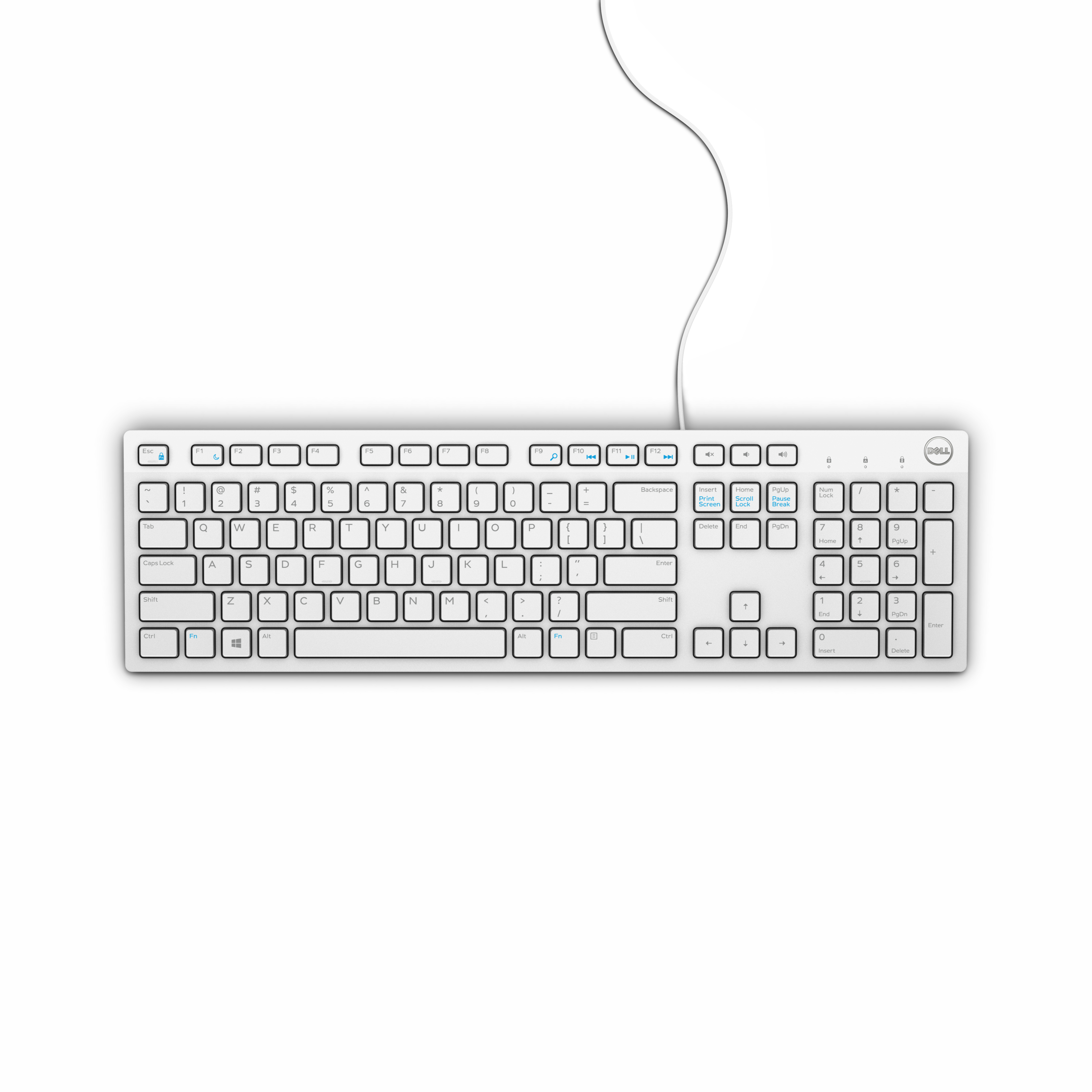 Dell - KB216 - Multimedia - Wired - EN - White - USB