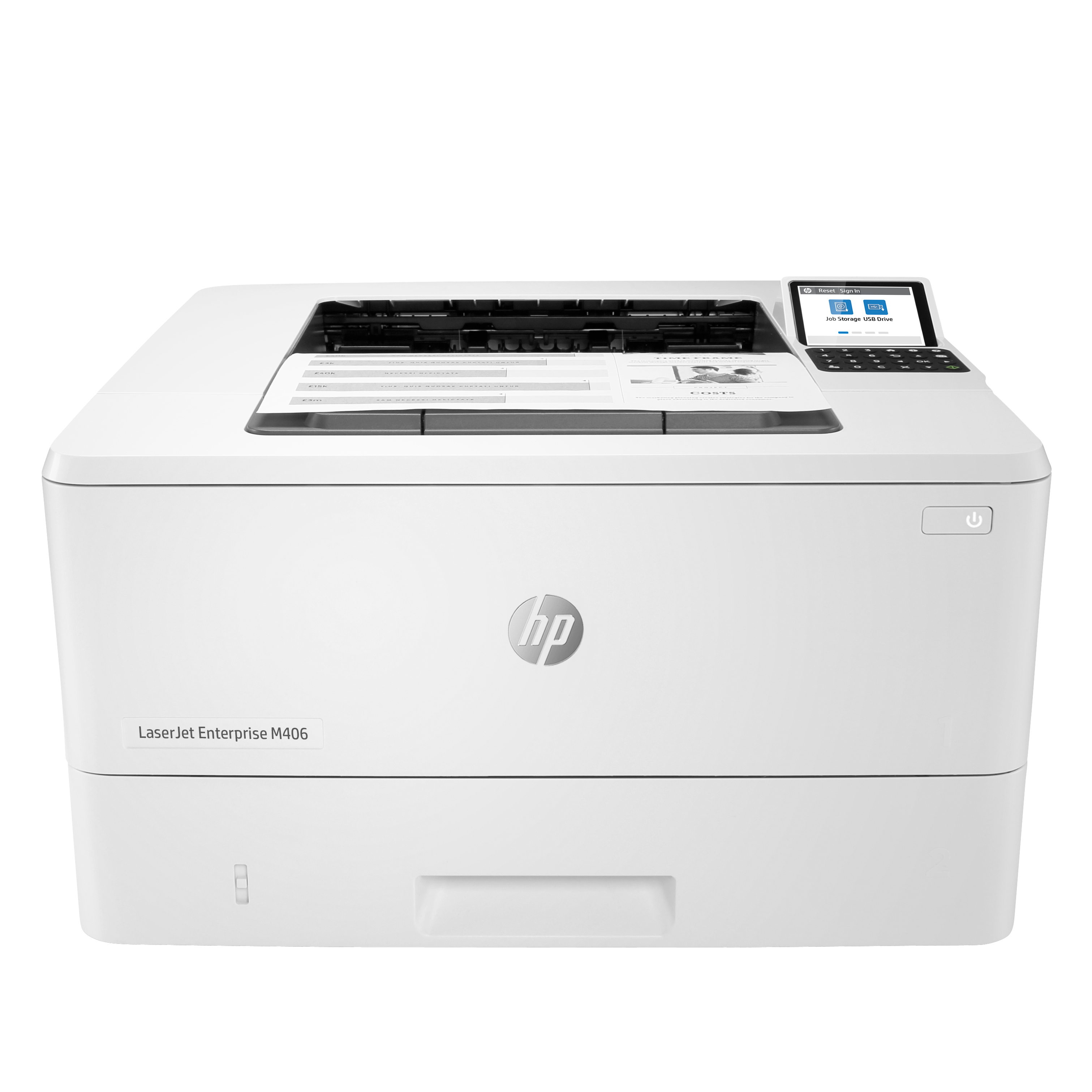 HP LaserJet Enterprise M406dn Printer - A4 Mono Laser, Print, Auto-Duplex, LAN, 38ppm, 900-4800 pages per month