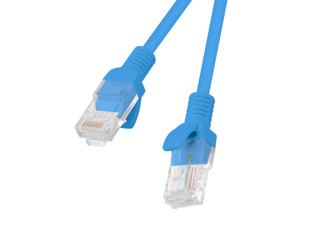 Lanberg Patchcord CAT.5E UTP 0.25M fluke passed 10-pack, Blue - PCU5-20CC-0025-B