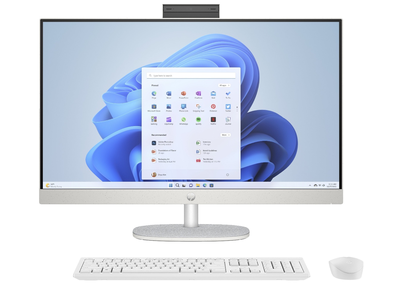 HP 27 - 27-cr0222nw - Desktop - AIO - 27 " - AMD Ryzen 7 - 7730U - Internal memory 16 GB - Solid-state drive capacity 512 GB - AMD Radeon 680M Graphics - Keyboard language US international - Windows 11 Home - Warranty 24 month(s)