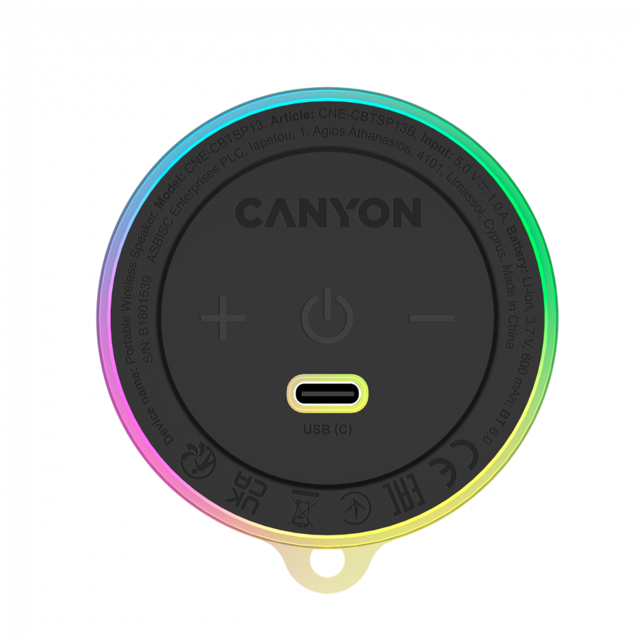 CANYON Magnetic BT speaker OnMove 13 5W Black