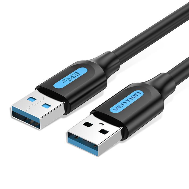 CABLE USB3.0 MALE TO MALE/0.5M BLACK CONBD VENTION