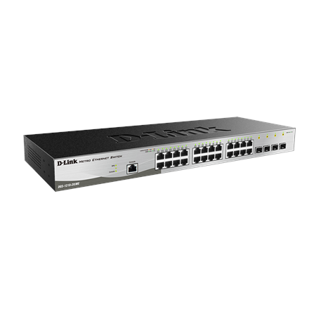 D-Link - Metro Ethernet Switch - DGS-1210-28/ME - Managed L2 - Rack mountable - Gigabit Ethernet (copper) ports quantity 24 - SFP ports quantity 4 - Power supply type Single