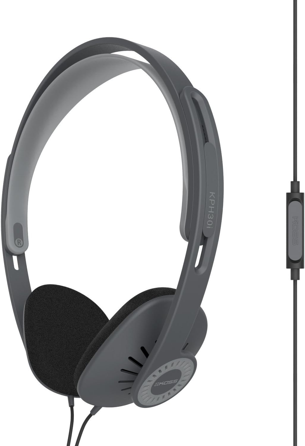 Koss - Headphones - KPH30iK - Wired - On-Ear - Microphone - Stealth Grey