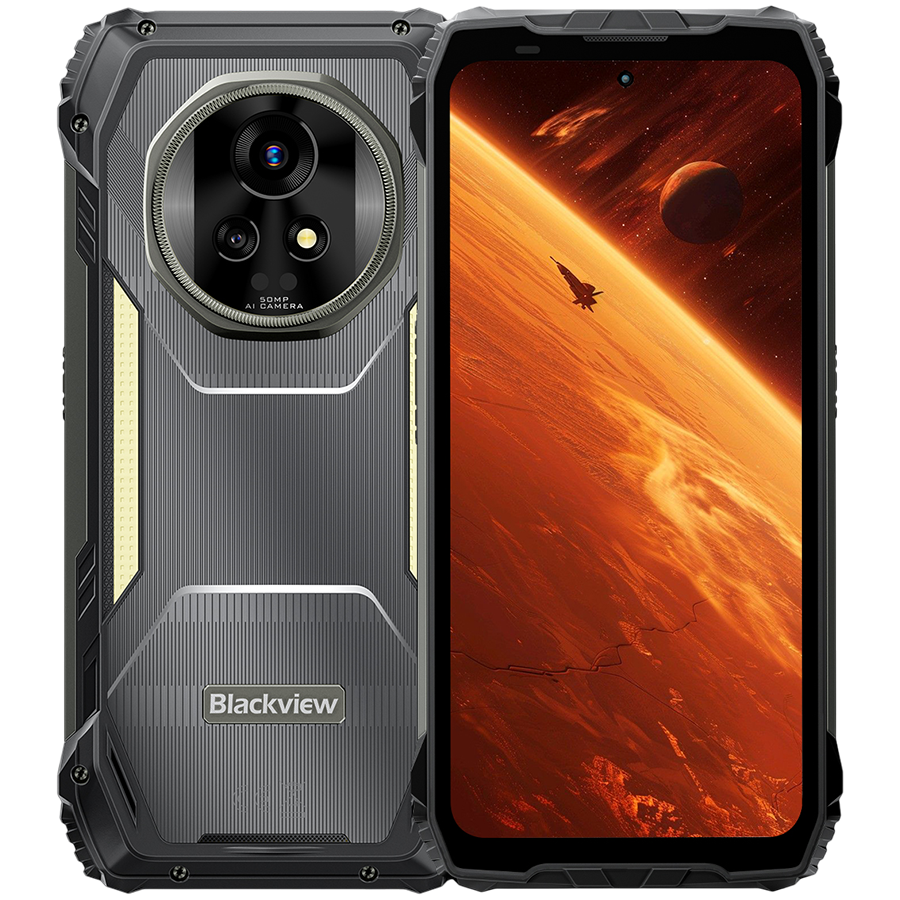 Blackview XPLORE 2 Rugged Phone 6.73 inch AMOLED 3200x1440 120Hz 12/256Gb MT 8300 Octa-Core 3.35GHz 50MP Front 50+20MP Rear Cam Night Vision 457LUM light TUV Low Blue Light Cert UL94 HB WiFi6E -20 to+60  20000mAh MIL-STD-810H Black