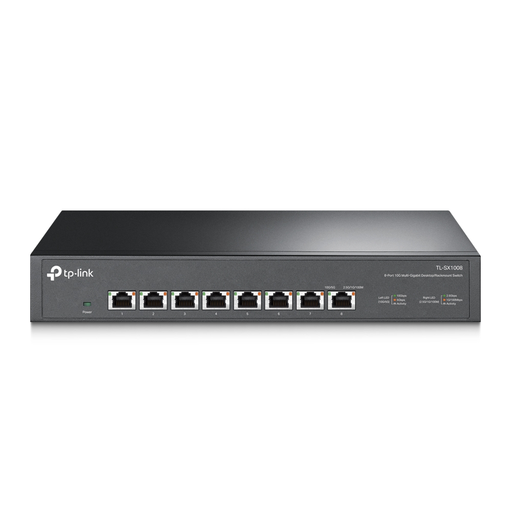 TP-LINK - 8-Port 10G Switch - TL-SX1008 - Unmanaged - Desktop/Rackmountable - Power supply type External
