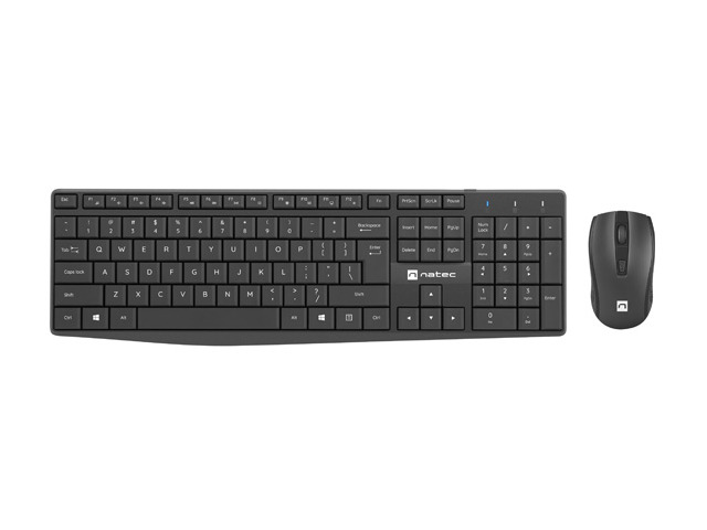 Natec - Keyboard and Mouse - Squid 2in1 Bundle - Keyboard and Mouse Set - Wireless - Wireless connection - US - Black