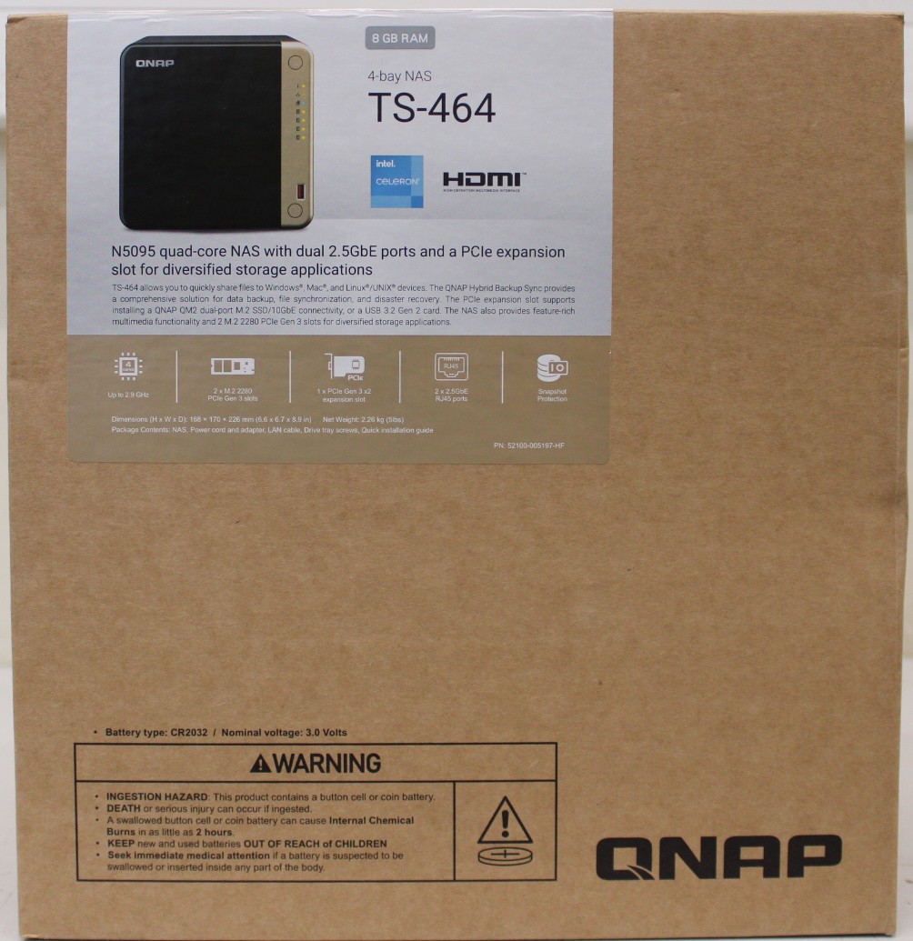 SALE OUT. QNAP - 4-Bay desktop NAS - TS-464-8G - Intel Celeron - N5095 4-core - Processor frequency 2.9 GHz - 8 GB - DEMO (SCRATCHED)