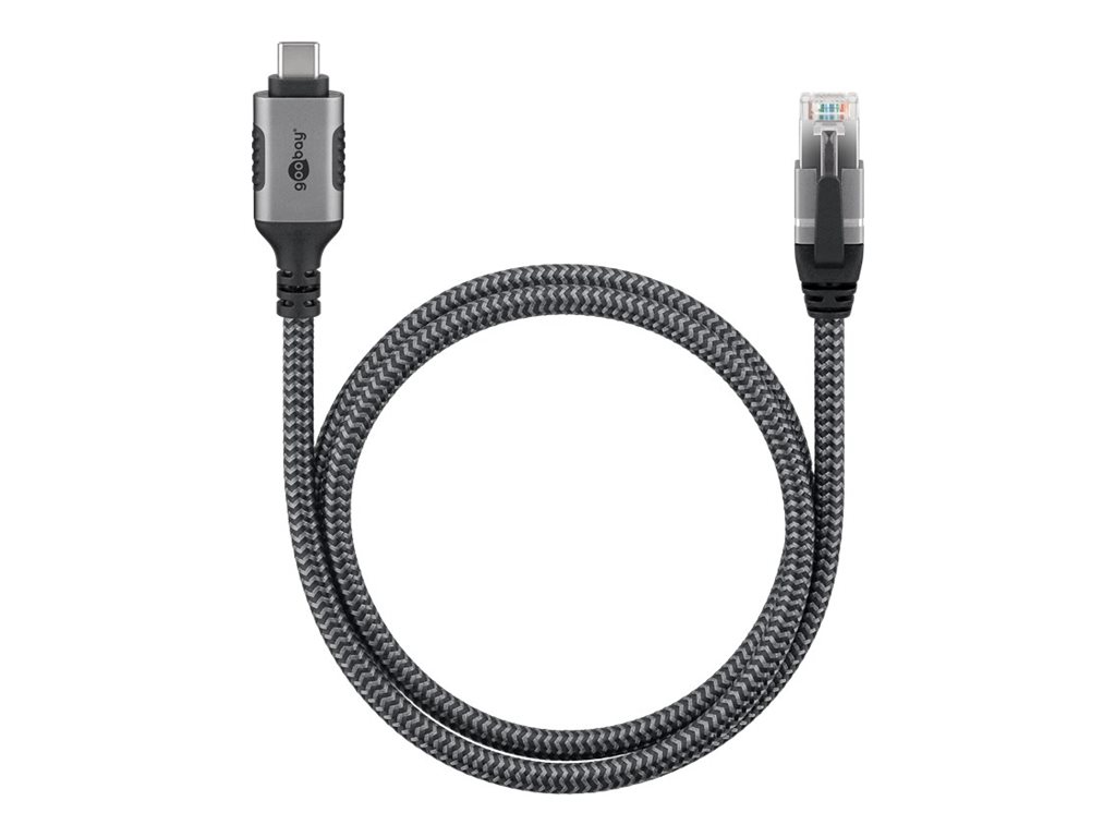 Goobay - USB-A 3.1 to RJ45 Ethernet Cable, 1 m - 70696 - Black