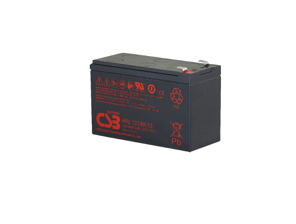 CSB Battery Battery 12V 9Ah 34W Pb F2 - HRL1234W