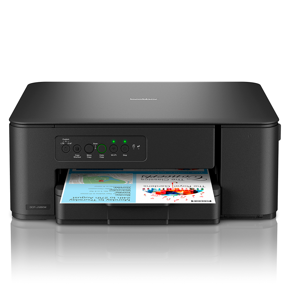 Brother - Multifunctional printer - DCP-J1260W - Inkjet - Colour - 3-in-1 - A4 - Wi-Fi - Black