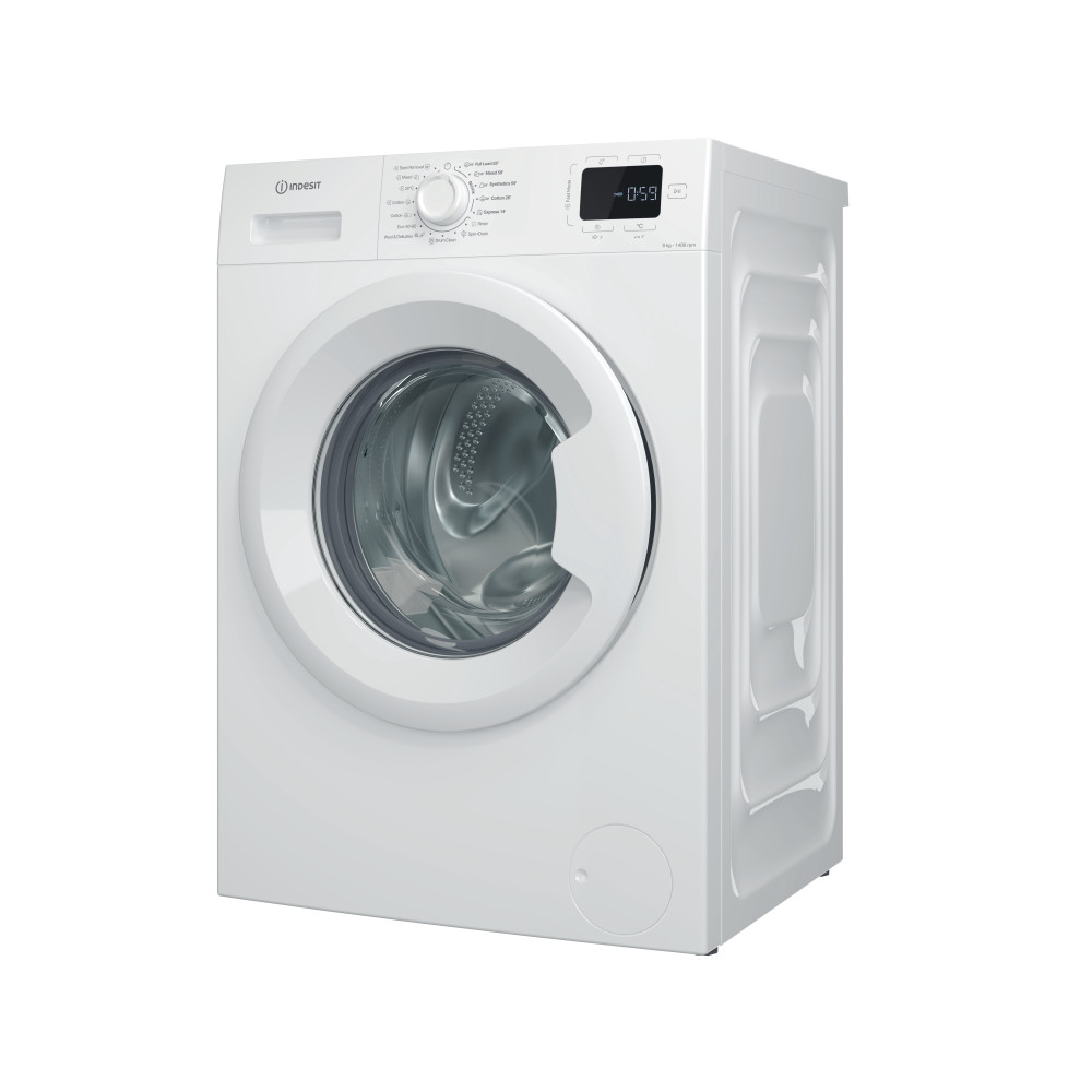 INDESIT - Washing Machine - IM 864 MY TIME EE - Energy efficiency class A - Front loading - Washing capacity 8 kg - 1400 RPM - Depth 54.6 cm - Width 60 cm - Display - Digit - Steam function - White