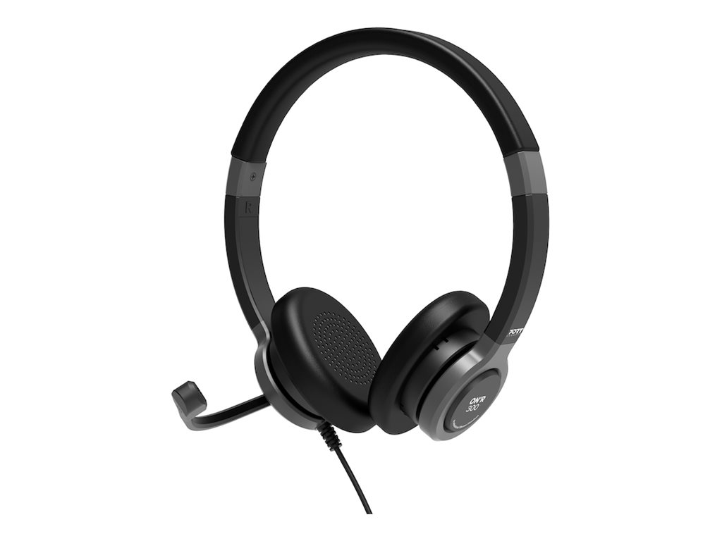 PORT CONNECT - Stereo USB Headphone PRO ON'R 300 - Wired - On-ear - Black - Noise canceling