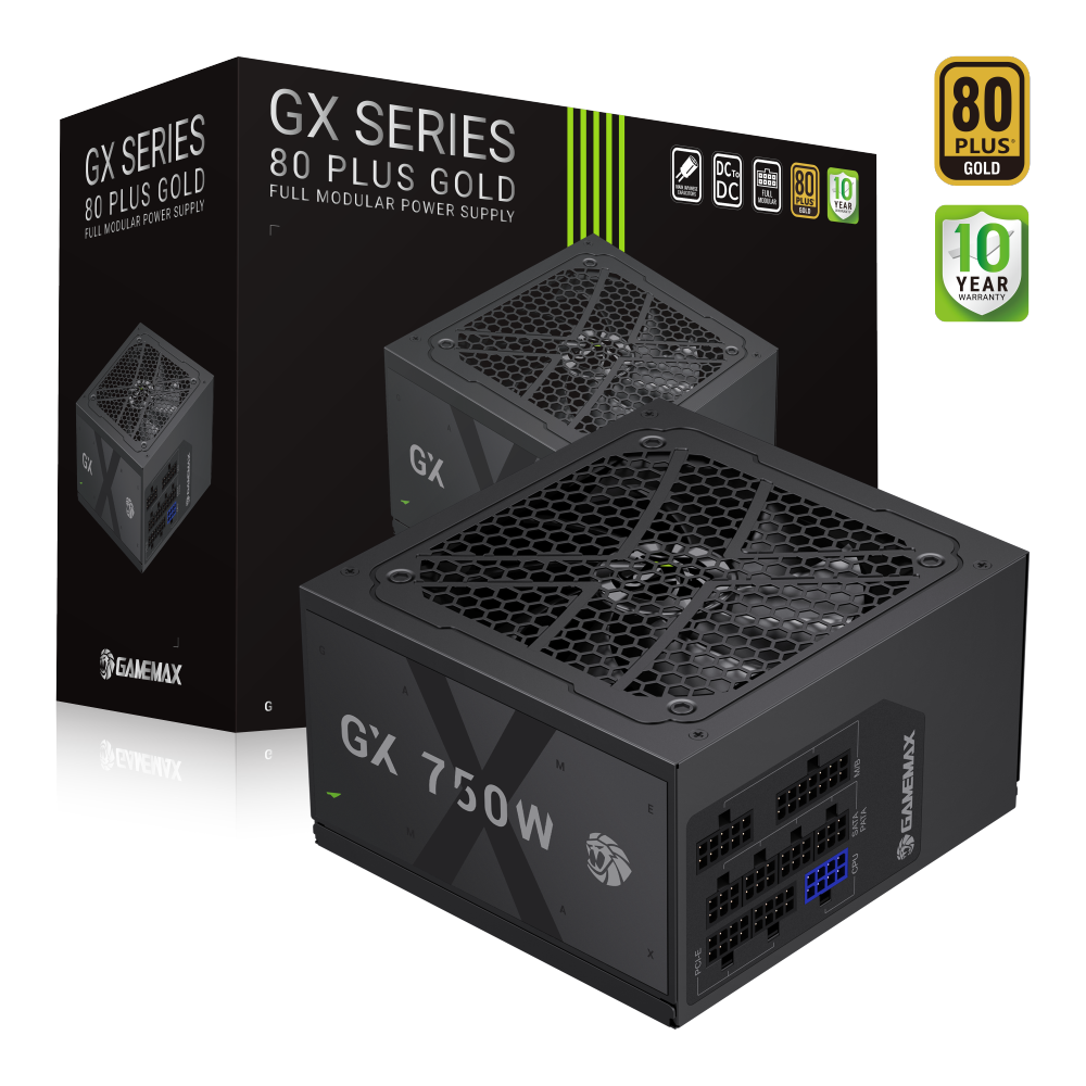 Gamemax PSU - GX 750GF - 750 W - Gold - Full Modular