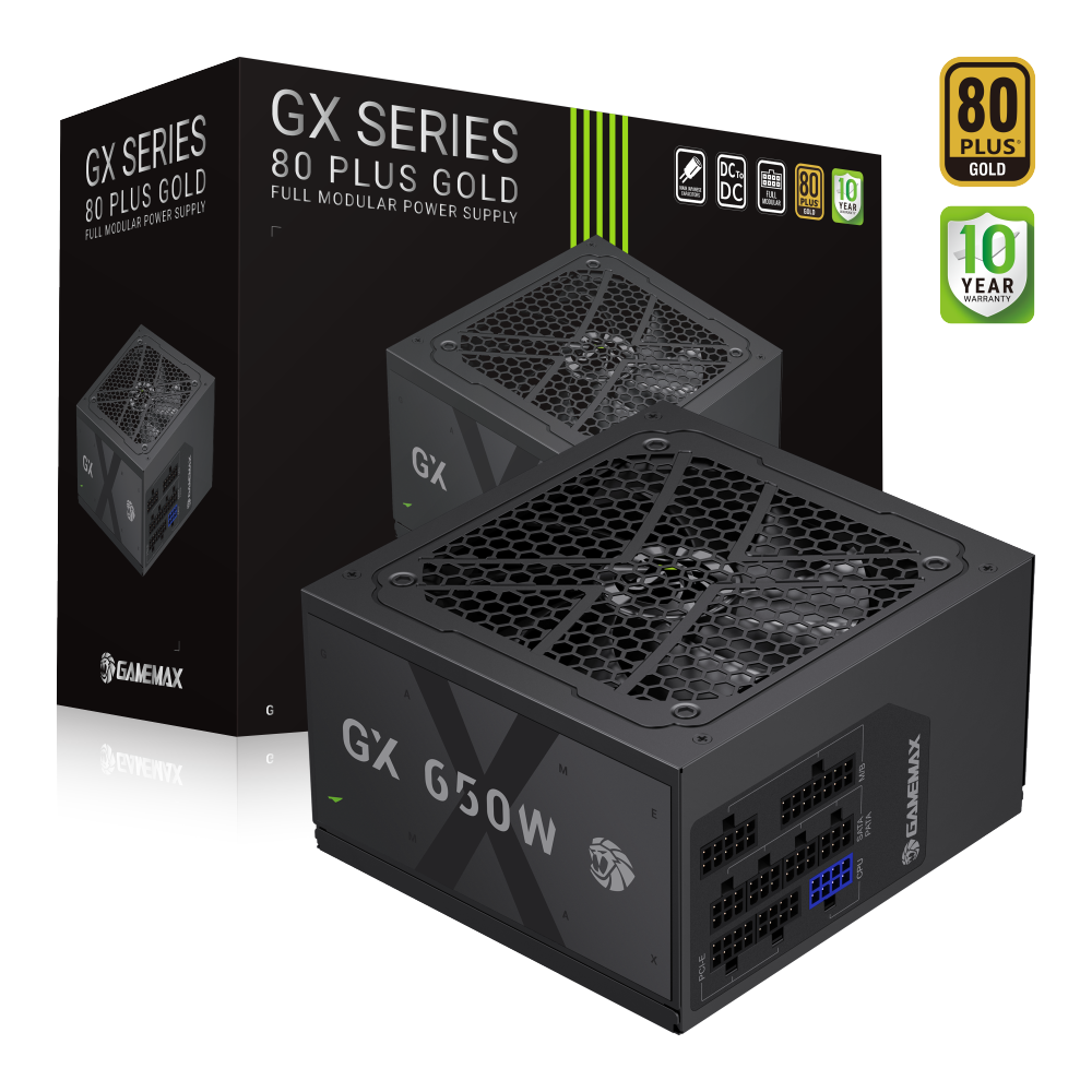 Gamemax PSU - GX 650GF - 650 W - Gold - Full Modular