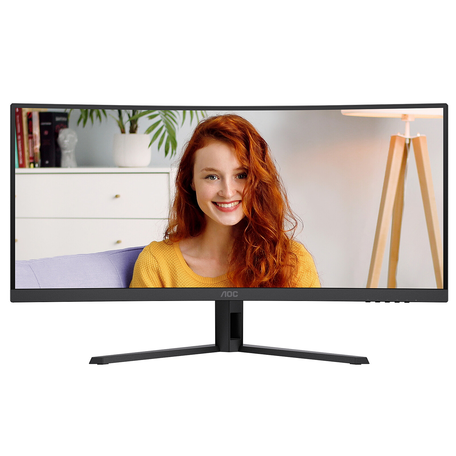 AOC - CU34B3E - 34 " - VA - WQHD - 21:9 - 120 Hz - 4 ms - 3440 x 1440 pixels - 300 cd/m² - HDMI ports quantity 1 - Black