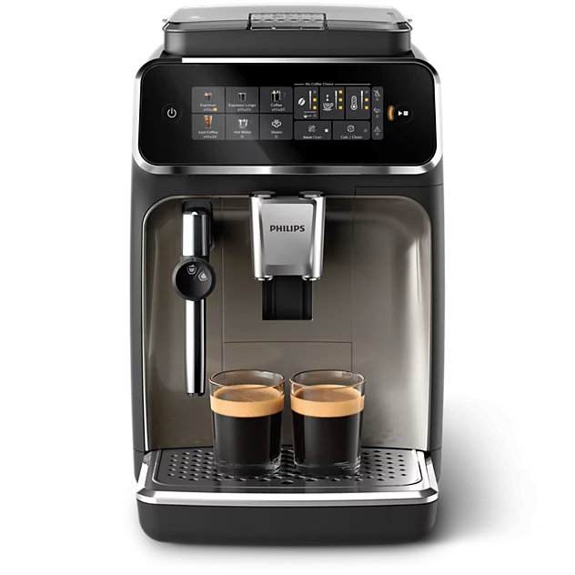 Philips Espresso Coffee Maker - EP3326/90 Series 3300 - Pump pressure 15 bar - Built-in milk frother - Fully Automatic - Black Chrome - 1500 W