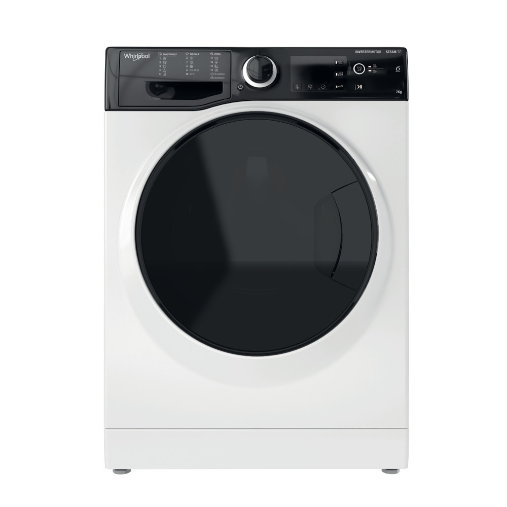 Whirlpool Washing machine - WRSB 7259 D EU - Energy efficiency class B - Front loading - Washing capacity 7 kg - 1200 RPM - Depth 44 cm - Width 60 cm - Display - LCD - Steam function - White