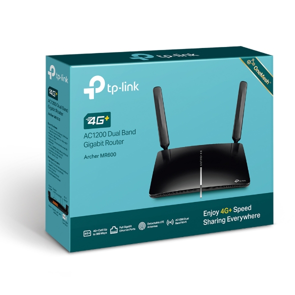 TP-LINK - 4G+ LTE Router - Archer MR600 - 802.11ac - 300+867 Mbit/s - 10/100/1000 Mbit/s - Mesh Support No - MU-MiMO No - 4G - Antenna type 2xDetachable
