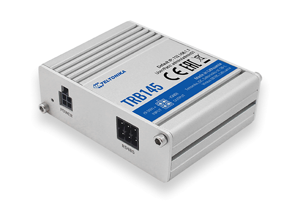 LTE Gateway: No WiFi, 4G, SIM, R485 port, Micro USB - Teltonika - LTE Gateway - TRB145 - No Wi-Fi - Mesh Support No - MU-MiMO No - 2G/3G/4G - Antenna type 1 x SMA for LTE - 1 x Virtual network interface via micro USB