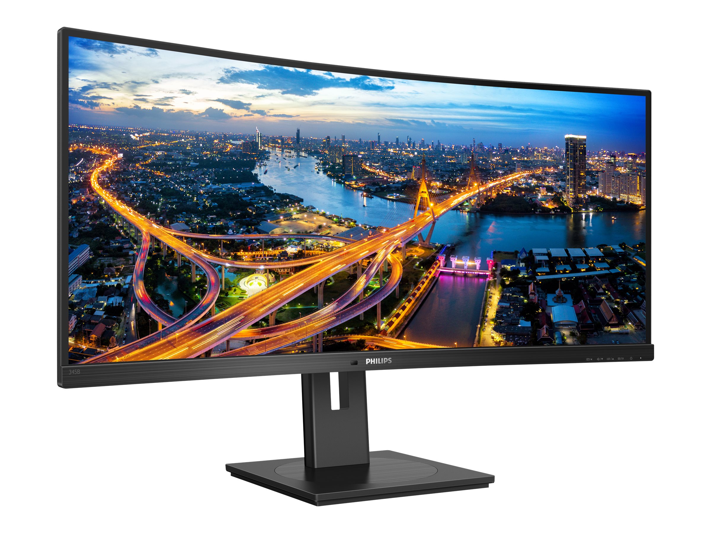 Philips - Curved UltraWide - 345B1C - 34  " - VA - WQHD - 21:9 - 100 Hz - 5 ms - 3440 x 1440 - 300   cd/m² - HDMI ports quantity 1 - Black - Warranty 36 month(s)