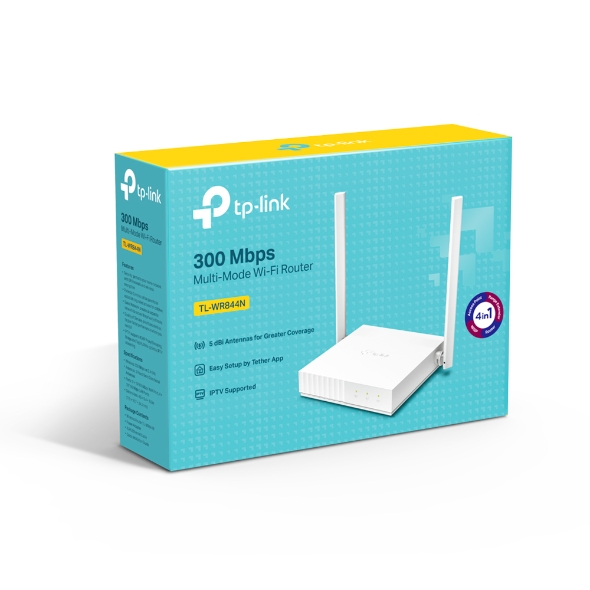 TP-LINK - Router - TL-WR844N - 802.11n - 300 Mbit/s - 10/100 Mbit/s - Mesh Support No - MU-MiMO Yes - No mobile broadband - Antenna type External