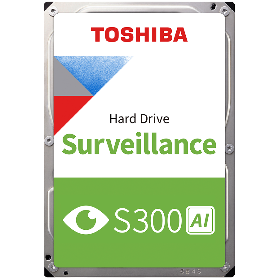 HDD Video Surveillance TOSHIBA S300 AI 10TB CMR, 3.5'', 512MB, 7200RPM, SATA, 64 cameras, 24/7, TBW: 550