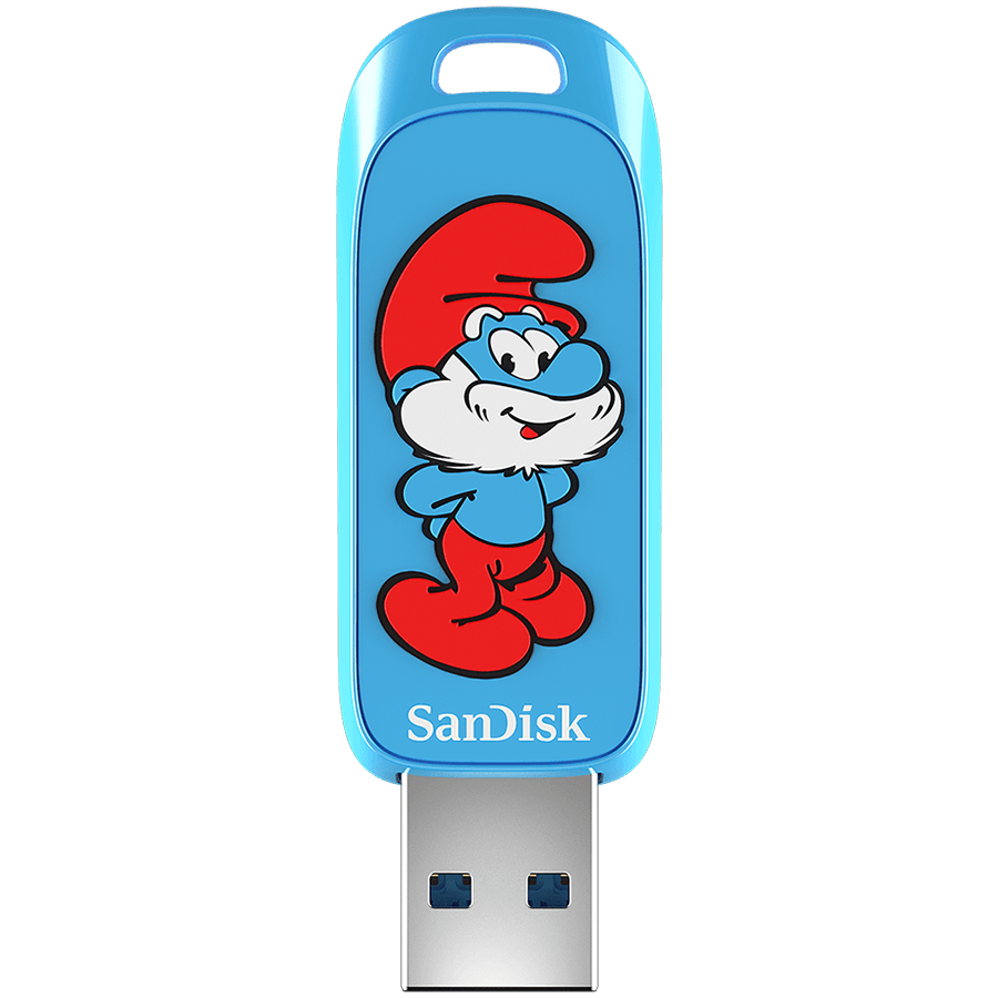SANDISK USB 3.2,Ingot Type-A,130MB/s,Papa Smurf Edition,4x6 Blister,Global
