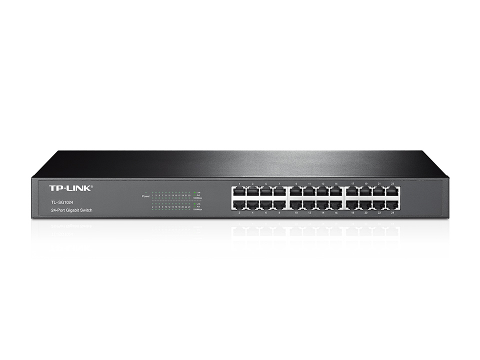 TP-LINK - 24-Port Gigabit Rackmount Switch - TL-SG1024 - Unmanaged - Rackmountable