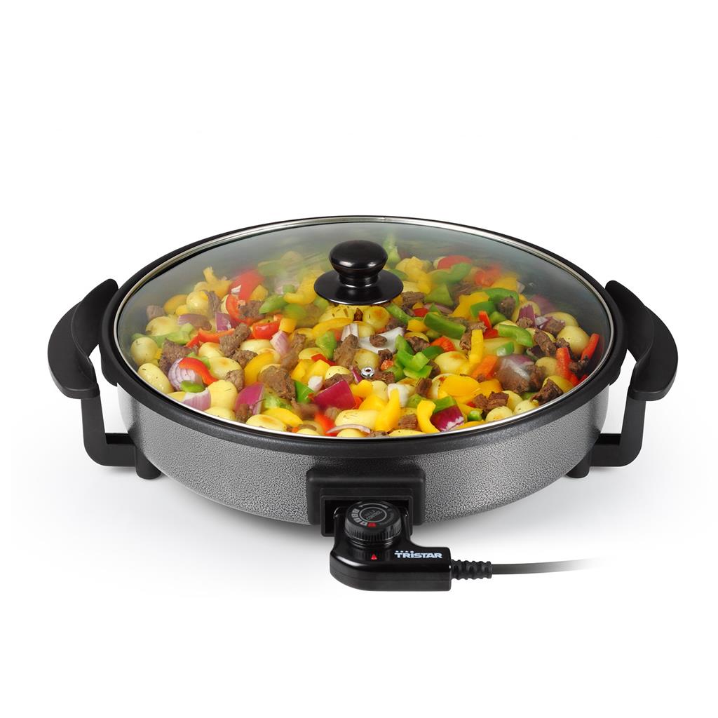 Tristar - Multifunctional grill pan - PZ-2964 - Diameter 40 cm - Grill - 1500 W - Lid included - Fixed handle - Black
