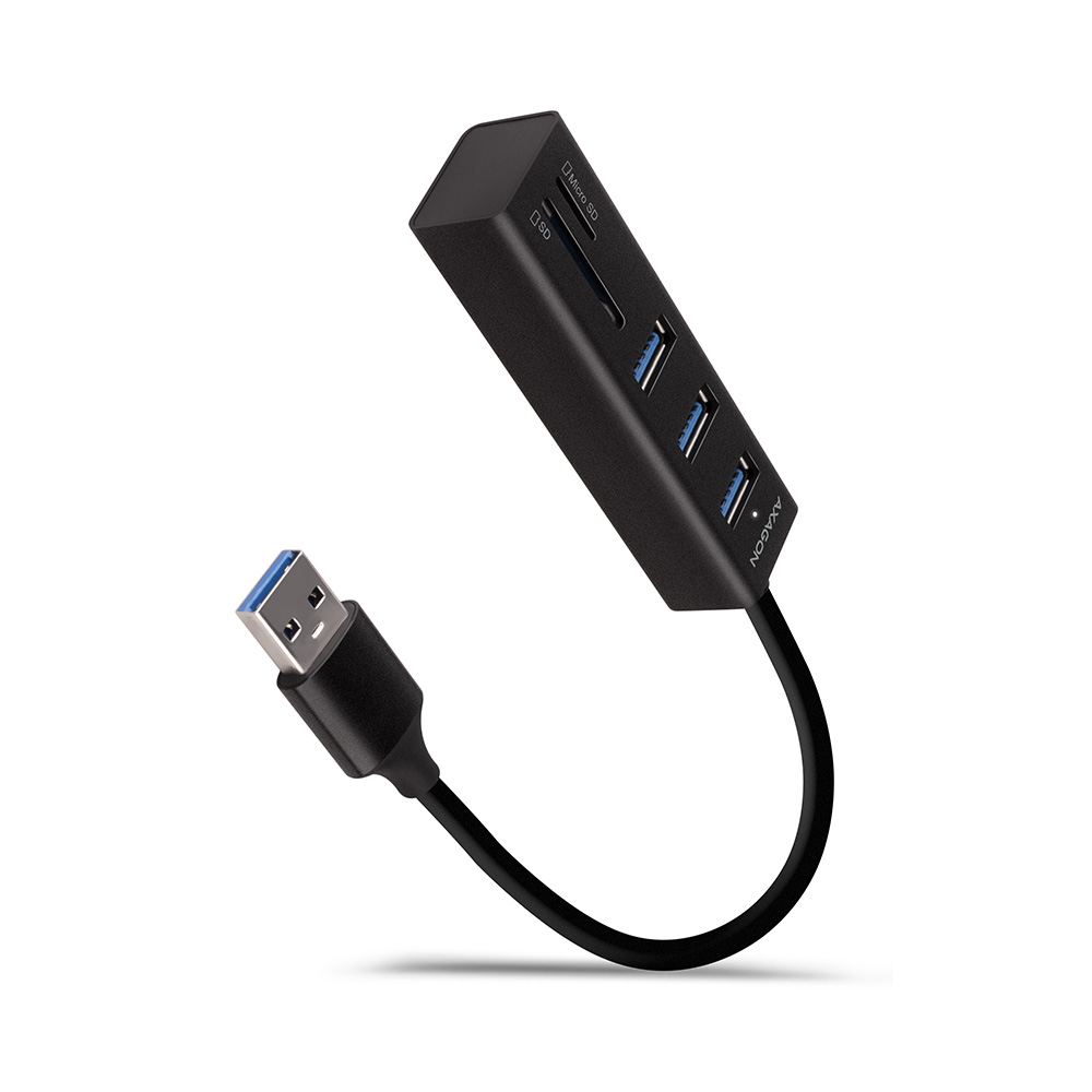 AXAGON SuperSpeed USB-A Hub and Card Reader - HMA-CR3A