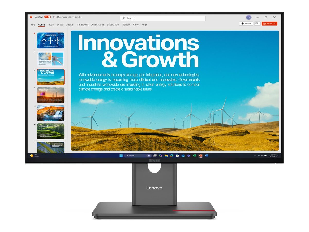 Lenovo - ThinkVision P24QD-40 - 23.8 " - IPS - 16:9 - 120 Hz - 6 ms - 2560 x 1440 pixels - 300 cd/m² - HDMI ports quantity 1 - Eclipse Black - Warranty 36 month(s)