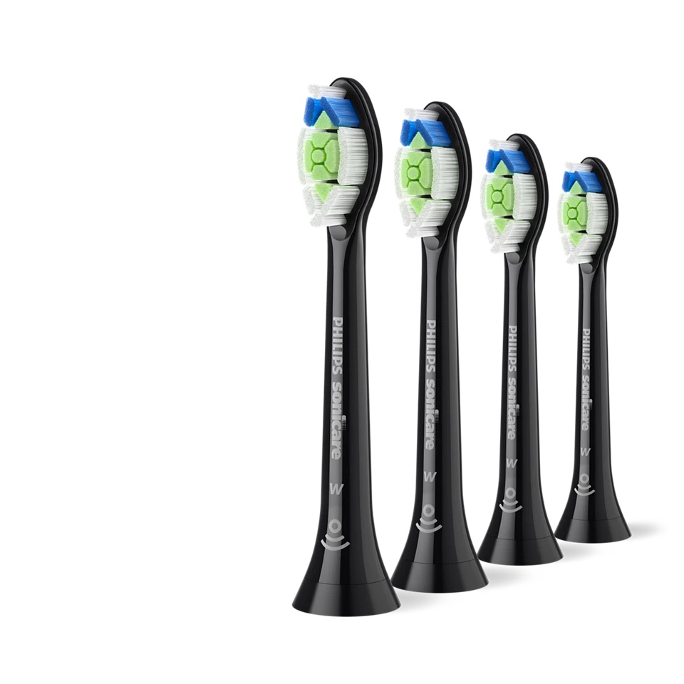 Philips - Replacement brush heads - HX6064/88 Sonicare Optimal White - Heads - For adults - Number of brush heads included 4 - Black